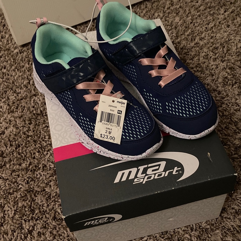 NEW MTA Sport Girls Blue and Pink Sneakers